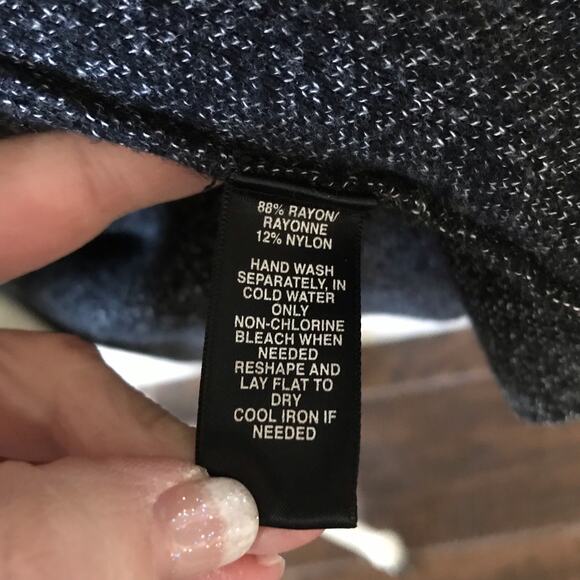 Saks Fifth Avenue Long Line Open Front Knit Cardigan Jacket Coat Wide Sleeve EUC - Picture 7 of 13